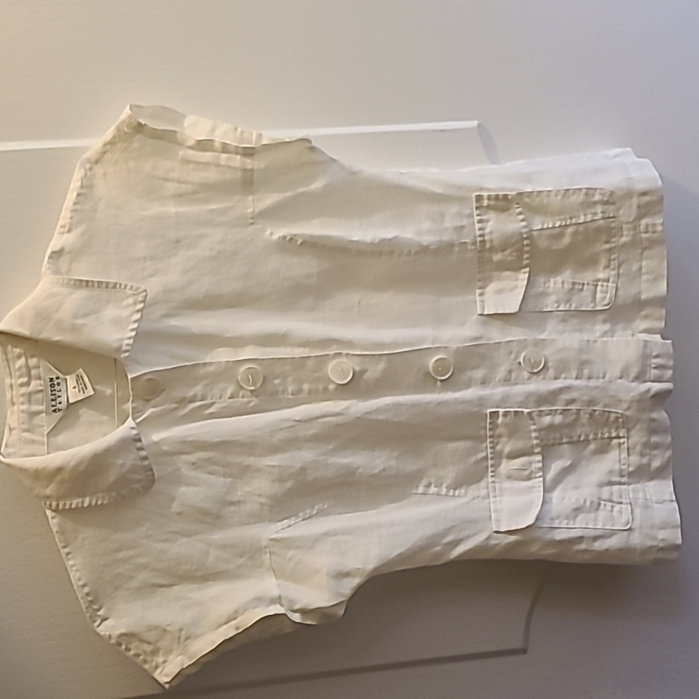 ALLISON TAYLOR WHITE LINEN SHIRT (S)